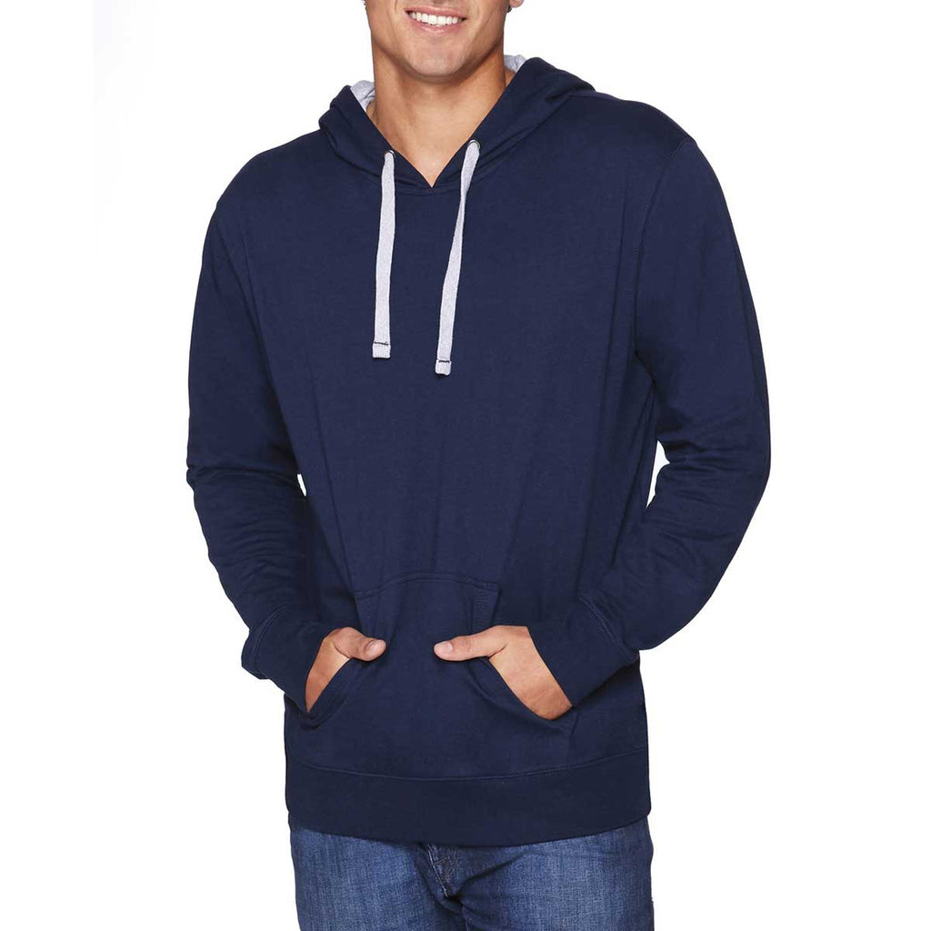 Next Level Unisex Midnight Navy/Heather Gray French Terry Pullover Hoodie