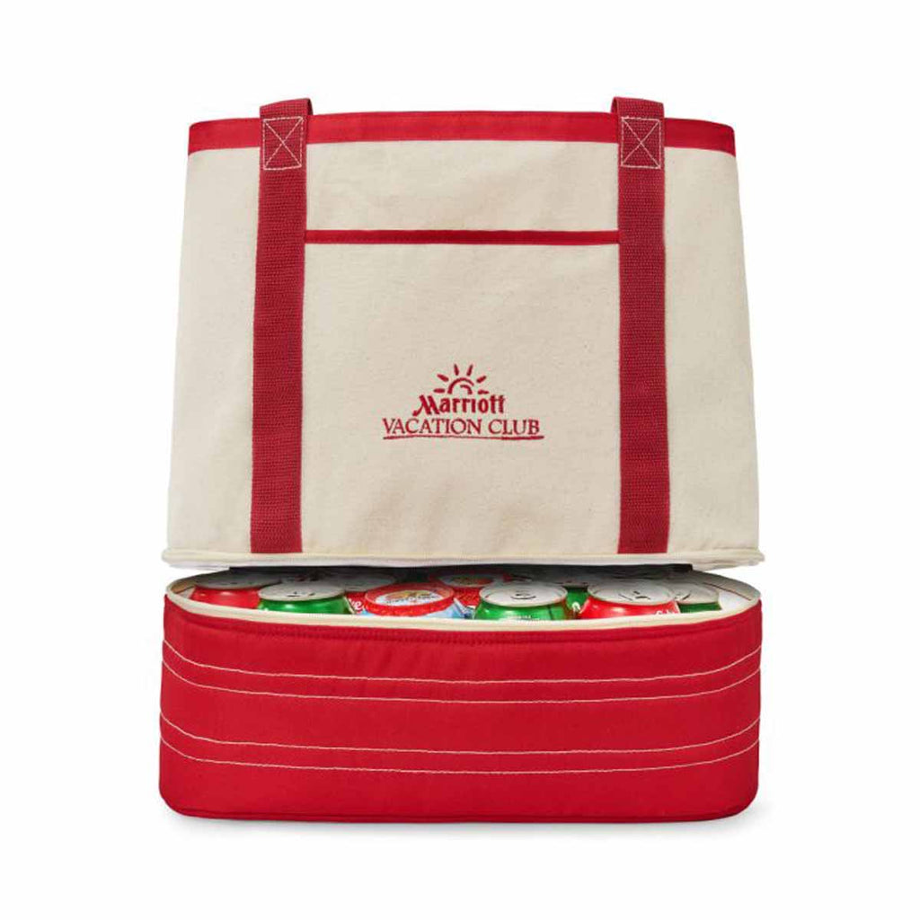 Gemline Red Coastal Cotton Insulated Tote