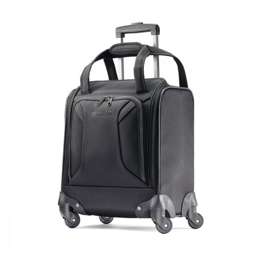 American Tourister Black Zoom Spinner Underseat Carry-On