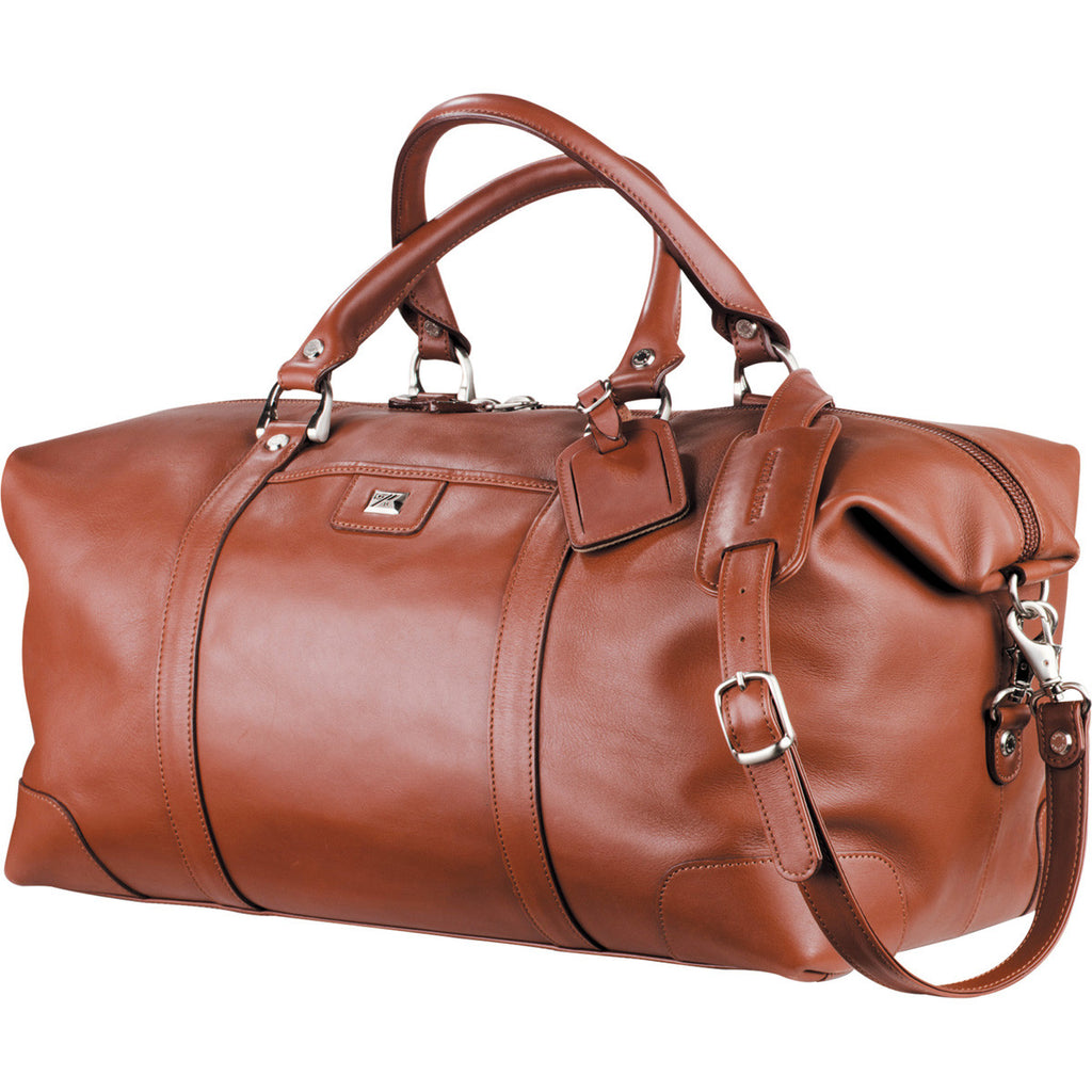 Cutter & Buck Brown 19" Leather Weekender Duffel Bag