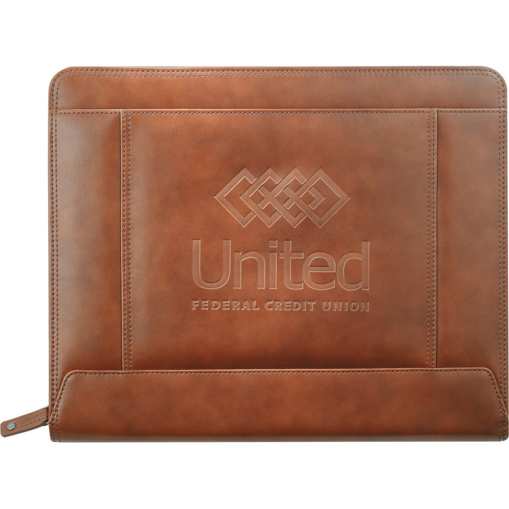 Cutter & Buck Brown Legacy Zippered Padfolio