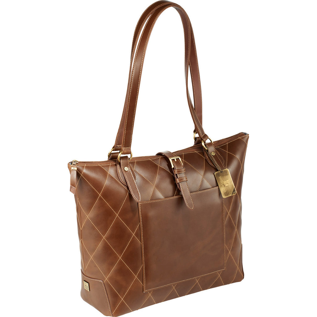 Cutter & Buck Brown Bainbridge Quilted Leather Tote