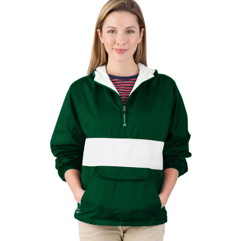 Charles River Unisex Forest/White Classic Charles River Striped Pullover