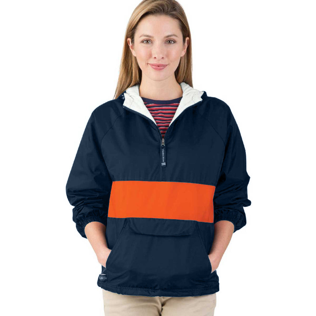 Charles River Unisex Navy/Red Classic Charles River Striped Pullover