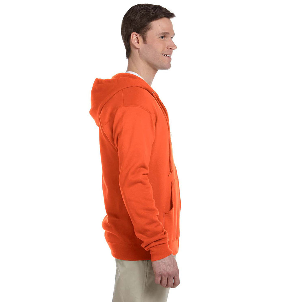 Jerzees Men's Burnt Orange 8 Oz. Nublend Fleece Full-Zip Hood