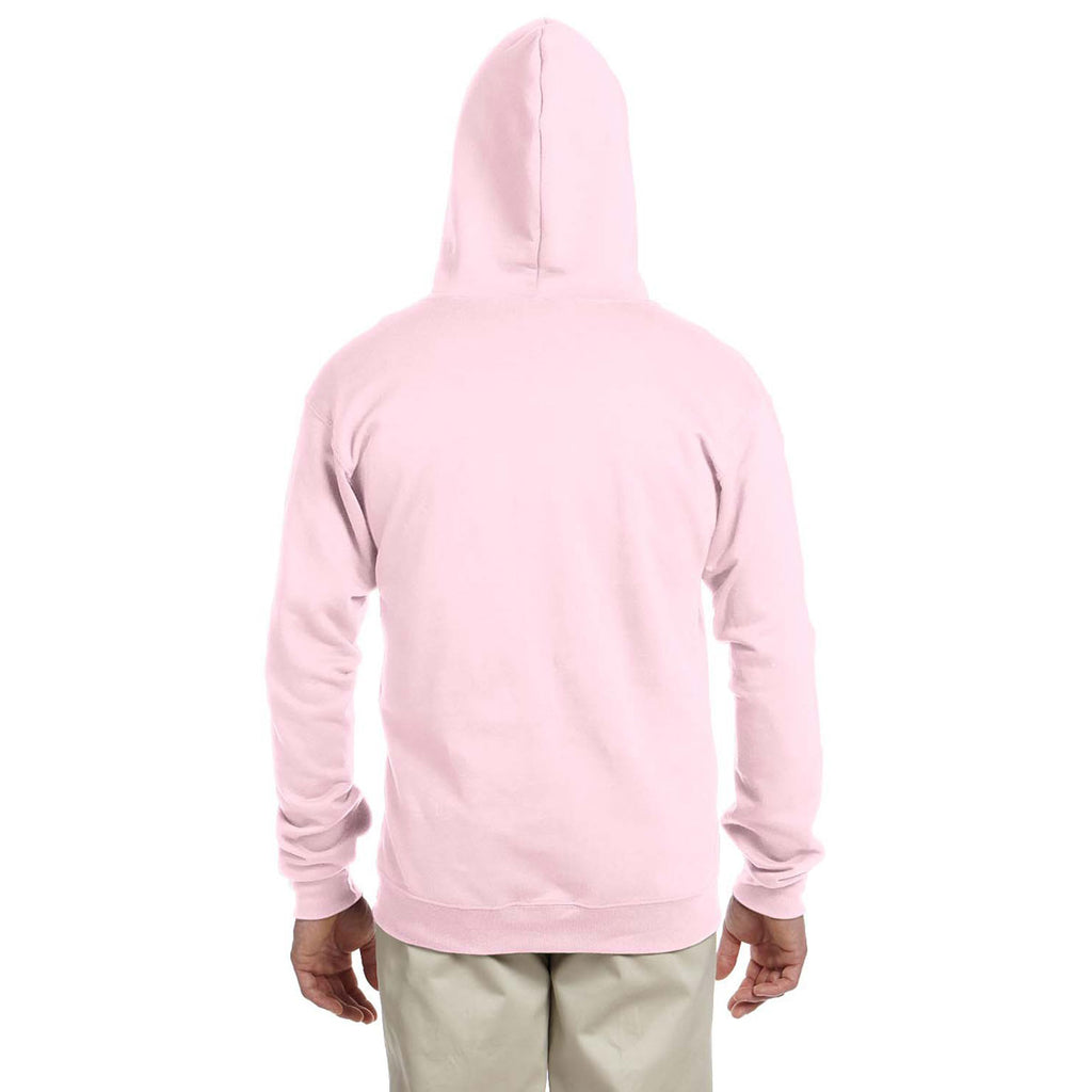 Jerzees Men's Classic Pink 8 Oz. Nublend Fleece Full-Zip Hood