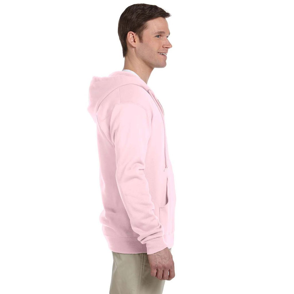 Jerzees Men's Classic Pink 8 Oz. Nublend Fleece Full-Zip Hood