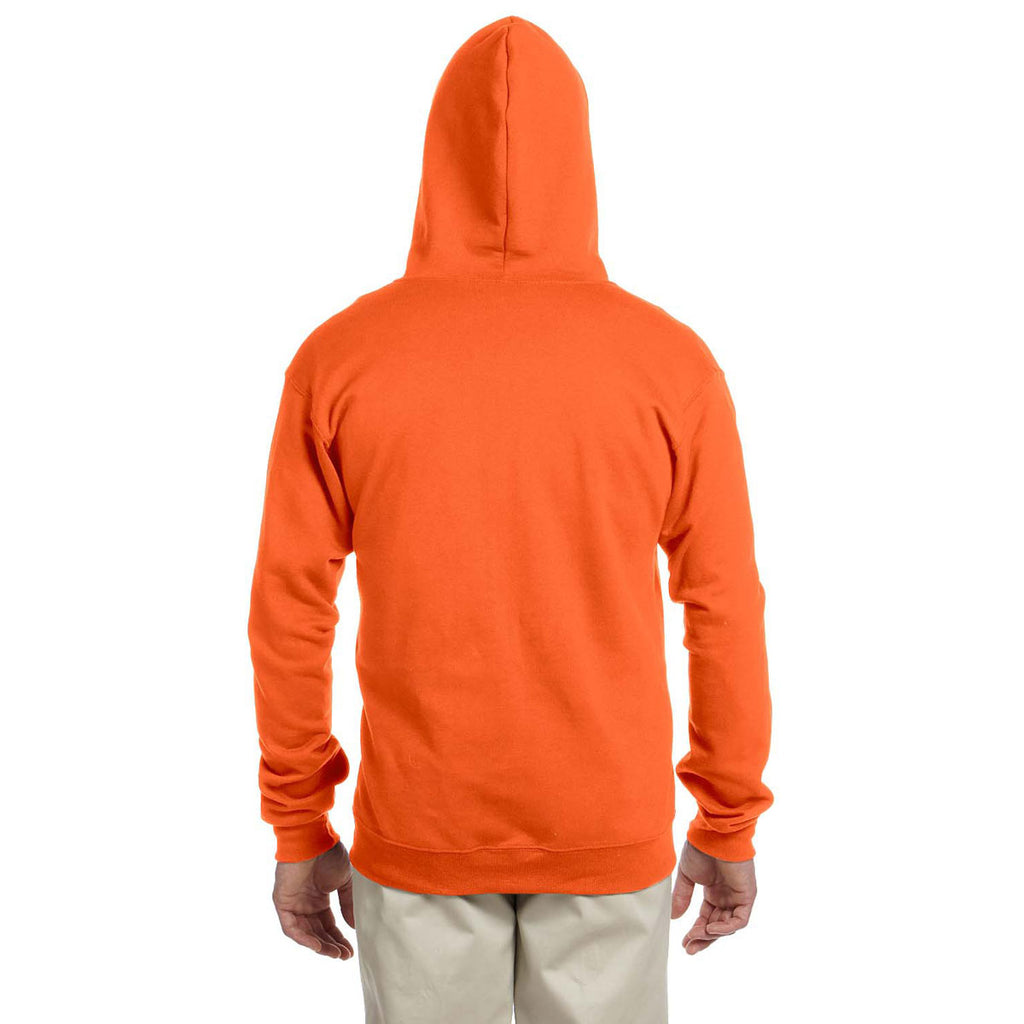 Jerzees Men's Safety Orange 8 Oz. Nublend Fleece Full-Zip Hood