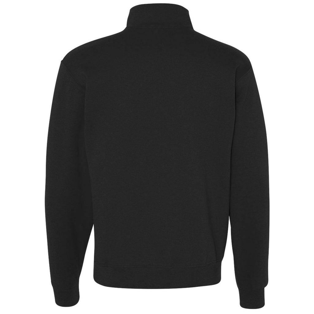 Jerzees Men's Black Nublend Cadet Collar Quarter-Zip Sweatshirt