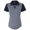 adidas Golf Women's Rich Blue Heather/Navy Heather Block Sport Shirt