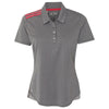 adidas Golf Women's Black Heather/Ray Red/Stone Climacool 3-Stripes Shoulder Sport Shirt