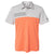 adidas Men's Grey Two/Hi-Res Coral Heathered Colorblock 3-Stripes Sport Shirt