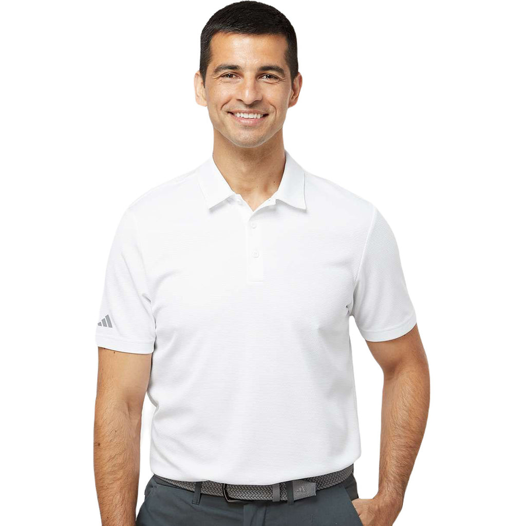 Adidas Men's White Micro Pique Polo