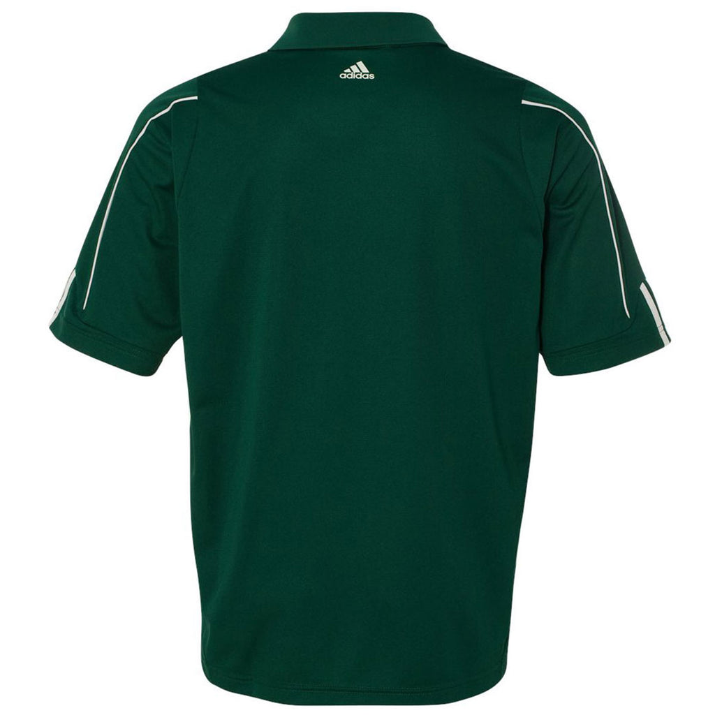 adidas Golf Men's Collegiate Green/White Climalite 3-Stripes Cuff Sport Shirt