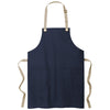 Port Authority River Blue Navy/Stone Canvas Full-Length Two-Pocket Apron