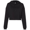 Independent Trading Co. Women's Black Lightweight Cropped Hooded Sweatshirt