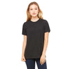 Bella + Canvas Women's Charcoal Black Triblend Relaxed Jersey Short-Sleeve T-Shirt