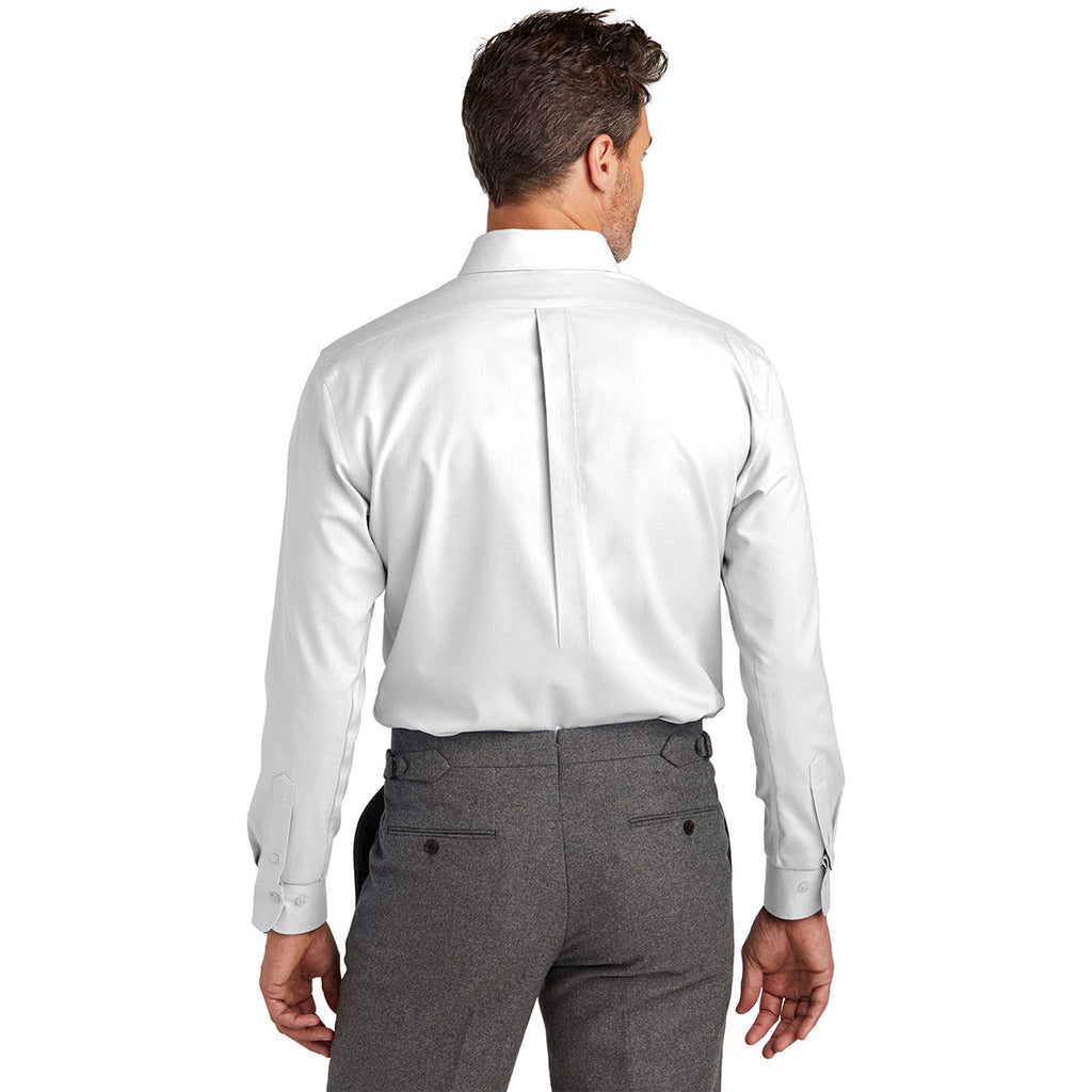 Brooks Brothers Men's White Wrinkle-Free Stretch Nailhead Shirt