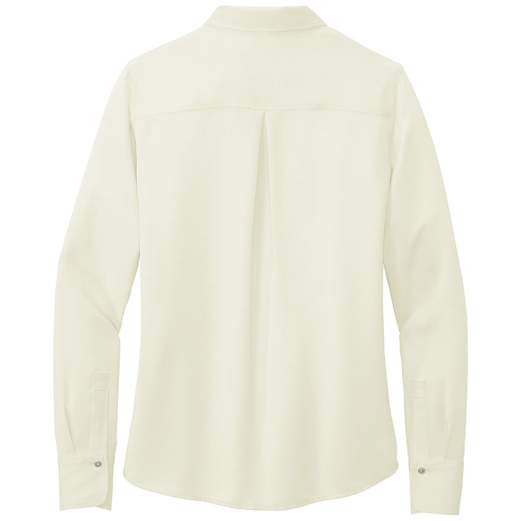 Brooks Brothers Women's Off White Full-Button Satin Blouse