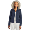 Brooks Brothers Women's Navy Blazer Heather Mid-Layer Stretch Button Jacket