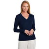 Brooks Brothers Women's Navy Blazer Cotton Stretch V-Neck Sweater