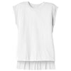 BELLA+CANVAS Women's White Flowy Muscle Tee With Rolled Cuffs