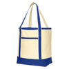 Port Authority Natural/True Royal Large Cotton Canvas Boat Tote