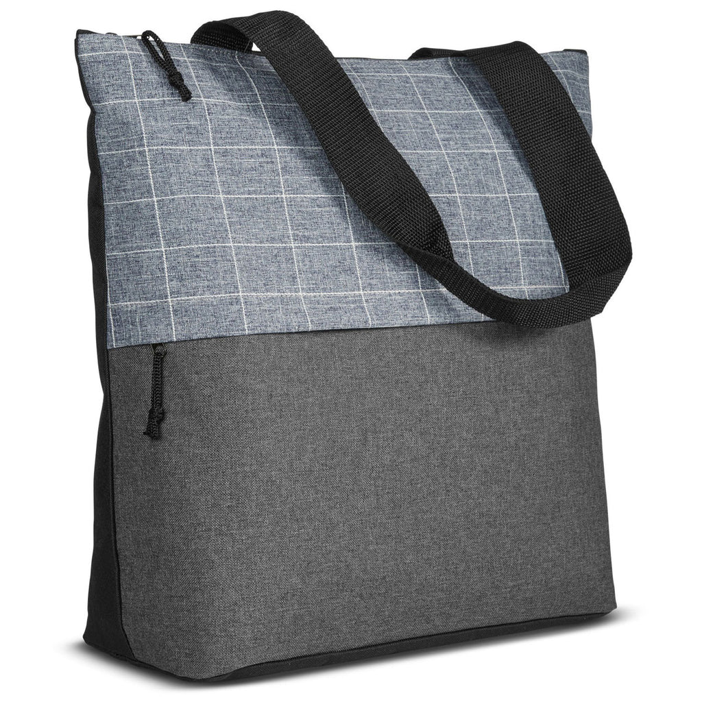 Primeline Grey Flannel Check Accent Tote Bag
