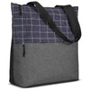Primeline Navy Blue Flannel Check Accent Tote Bag