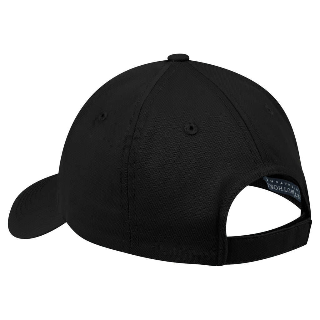 Port Authority Black Nylon Twill Performance Cap