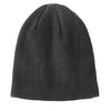 Port Authority Black/Iron Grey Rib Knit Slouch Beanie