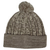 AHEAD Tan/Ivory Heathered Cable Knit Beanie