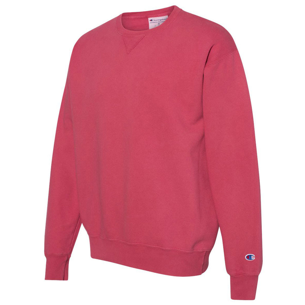 Champion Men's Crimson Garment Dyed Crewneck