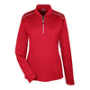 Core 365 Women's Classic Red Heather/Carbon Kinetic Performance Quarter Zip