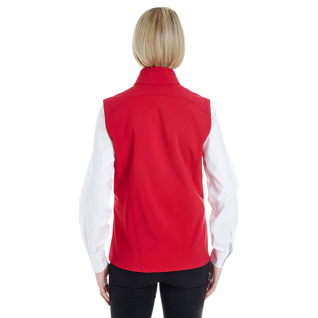 Core 365 Women's Classic Red Cruise Two-Layer Fleece Bonded Soft Shell Vest