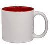 Jetline White-Red 14 oz. Glossy Jamocha Ceramic Mug