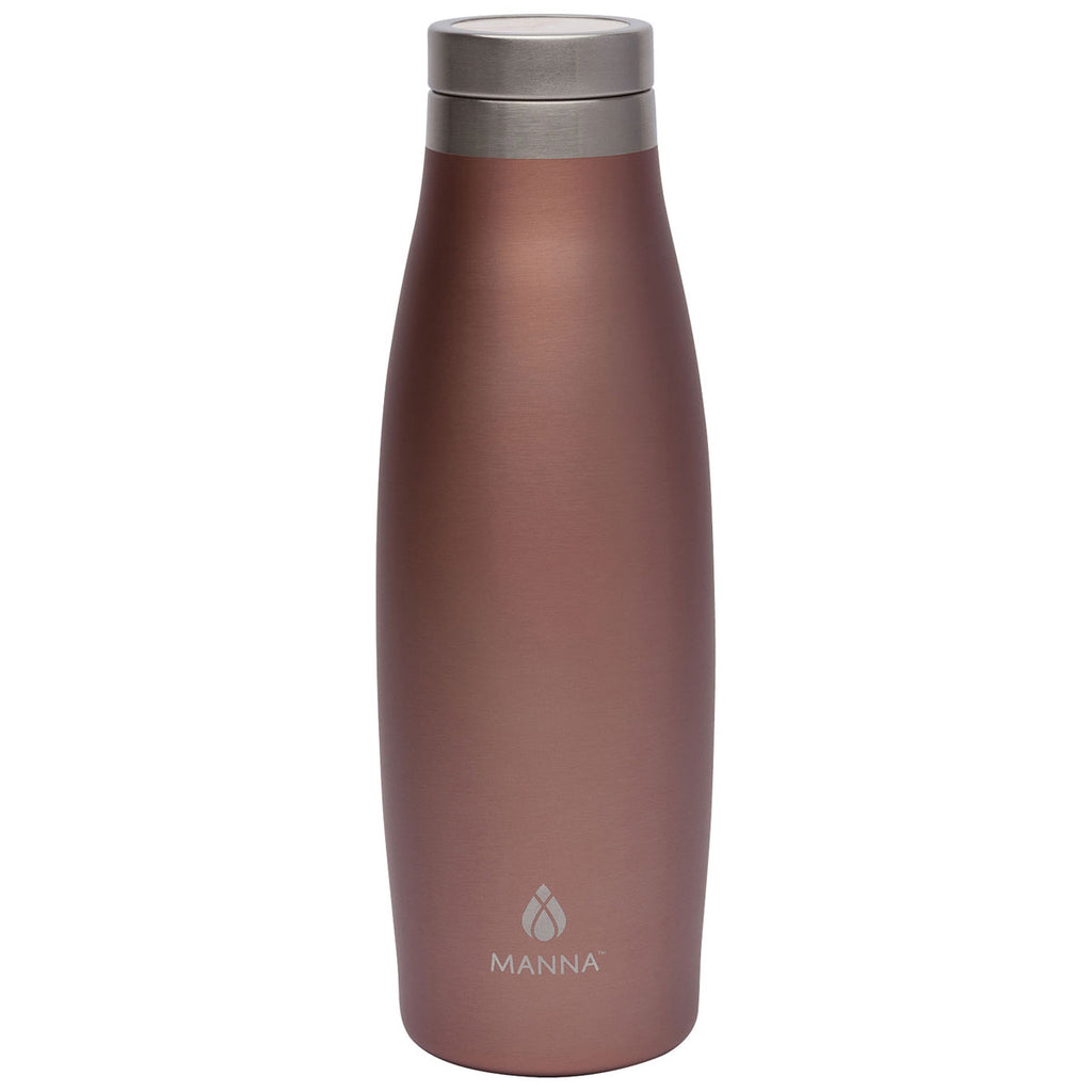 Manna Bronze 18 oz. Oasis Stainless Steel Water Bottle with Marble Lid