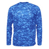 BAW Men's Blue Xtreme Tek Digital Camo Long Sleeve Shirt