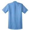 Red Kap Men's Petrol Blue/Navy Short Sleeve Striped Industrial Work Shirt