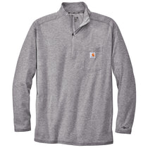 Carhartt Men's Heather Grey Force 1/4-Zip Long Sleeve T-Shirt