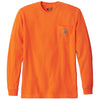 Carhartt Men's Brite Orange Workwear Pocket Long Sleeve T-Shirt
