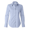 Calvin Klein Women's Blue Ice Micro Herringbone Dress Shirt