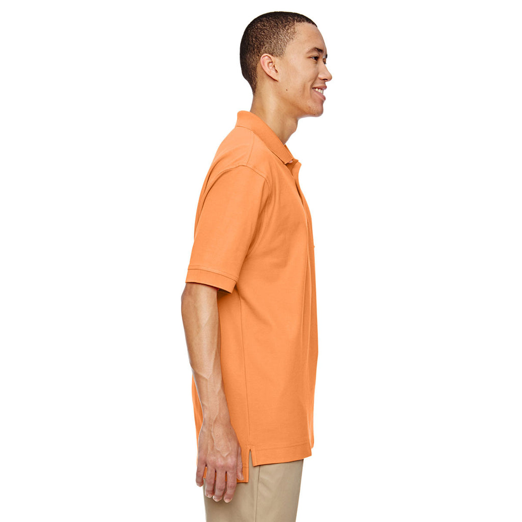 Devon & Jones Men's Cantaloupe Pima Pique Short-Sleeve Polo