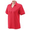 Devon & Jones Women's Red Pima Pique Short-Sleeve Y-Collar Polo