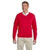 Devon & Jones Men's Red V-Neck Sweater