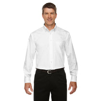 Devon & Jones Men's White Crown Collection Solid Oxford