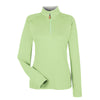 Devon & Jones Women's Lime/Grey Heather/Lime Drytec 20 Performance Quarter-zip