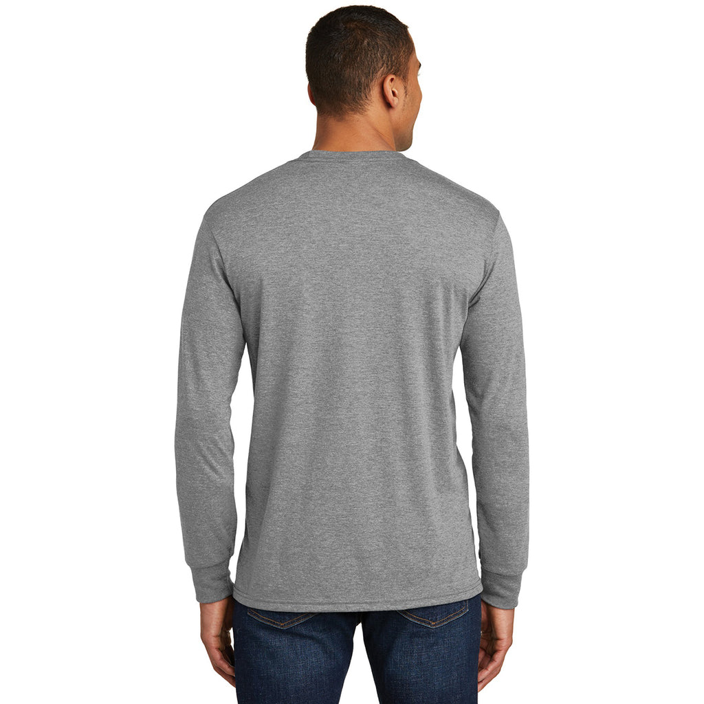 District Men's Grey Frost Perfect Tri Long Sleeve Crew Tee