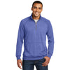 District Men's Heathered Deep Royal Lightweight Fleece Quarter-Zip