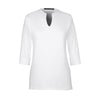 Devon & Jones Women's White Perfect Fit Tailored Open Neckline Top